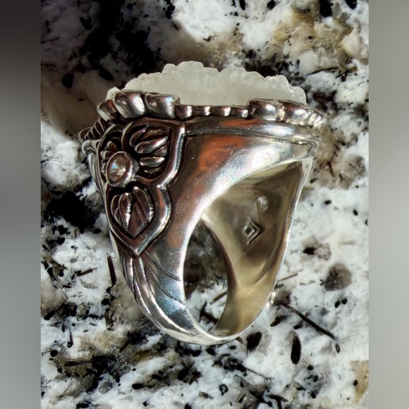 SILPADA “Beauty in the Rough” .925 Sterling Silver Druzy w/CZ Accents_Size 8 - Picture 8 of 8